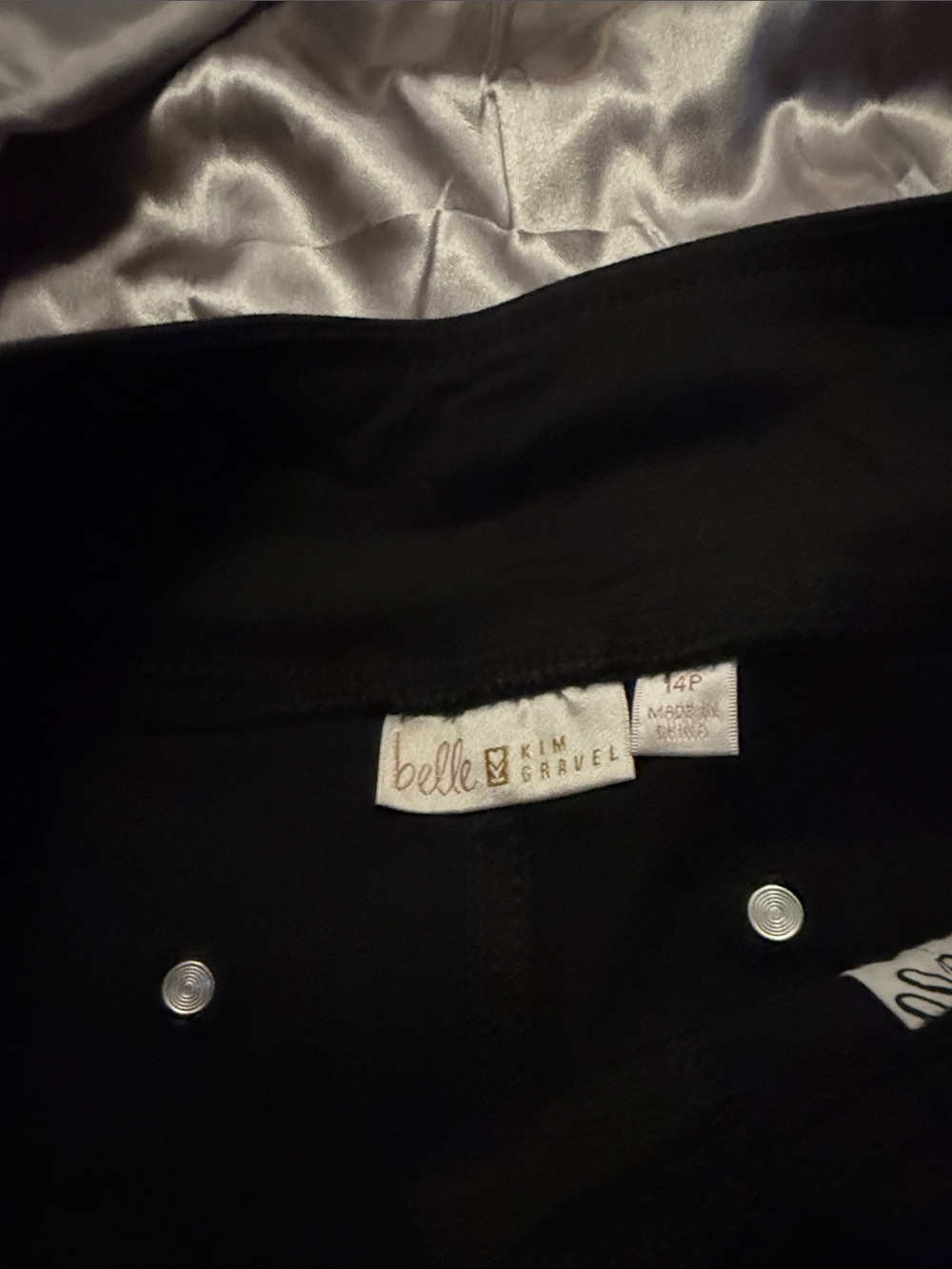 Belle by Kim Gravel Black Pull-On Pants/Jeans with Rhinestone Embellishment - Picture 2 of 6